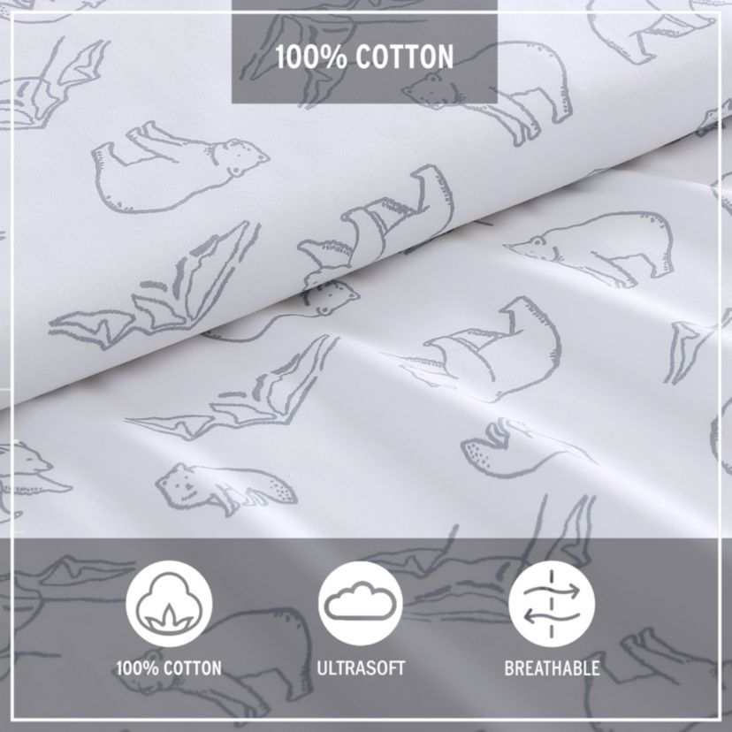 Smokey Bear Camp 100% Cotton Percale- 4 Piece- Sheet Set