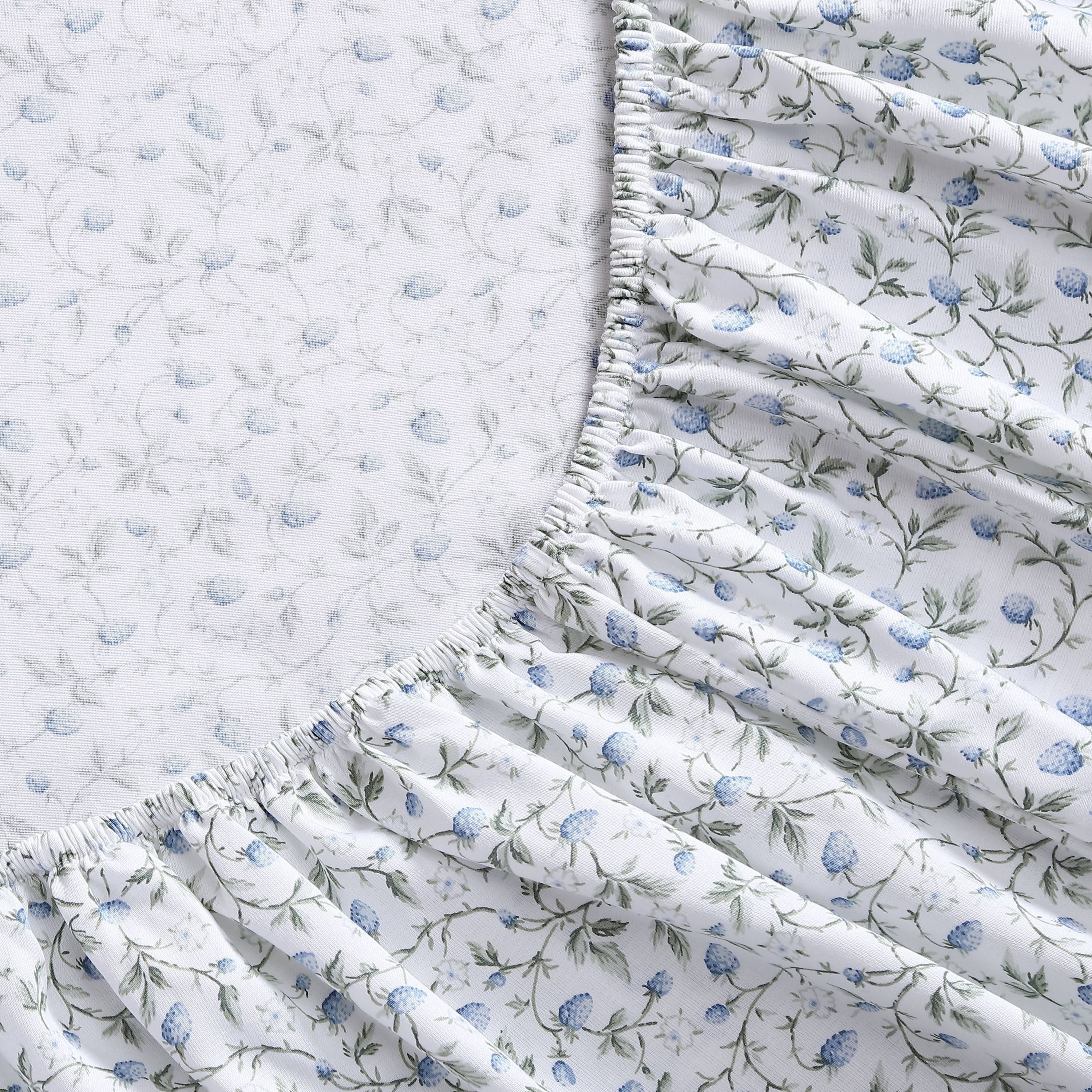 Bramble Vine 100% Cotton 300 Thread Count Sateen- 4 Piece- Sheet Set