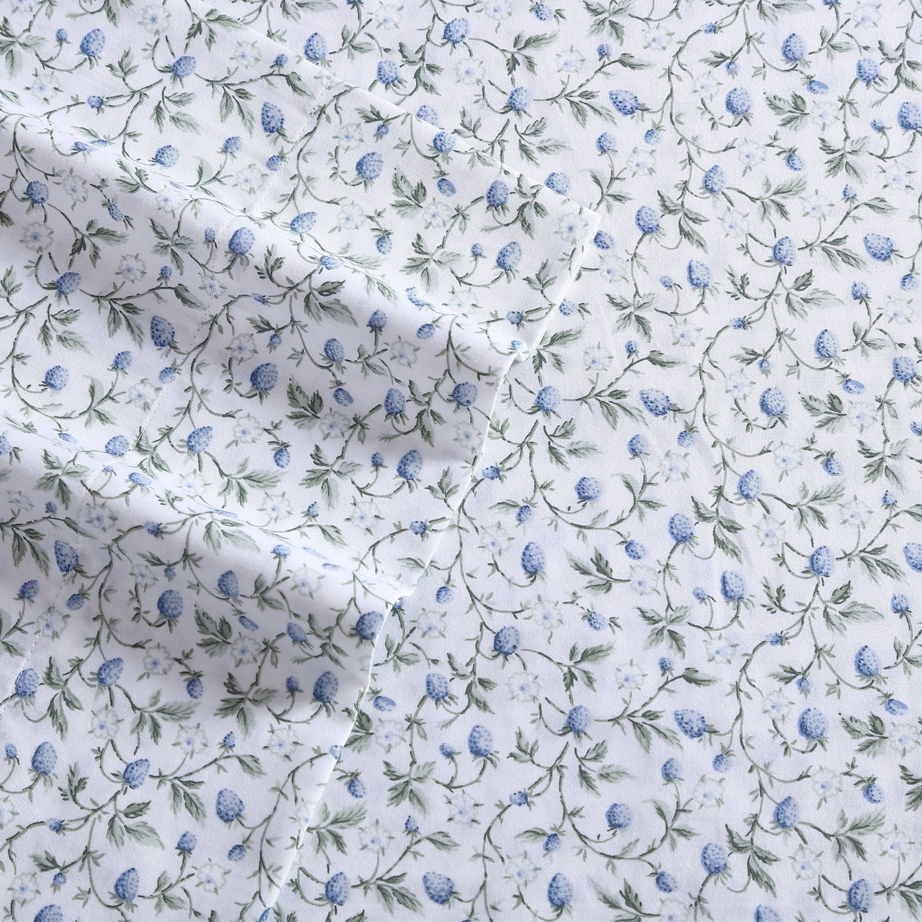 Bramble Vine 100% Cotton 300 Thread Count Sateen- 4 Piece- Sheet Set