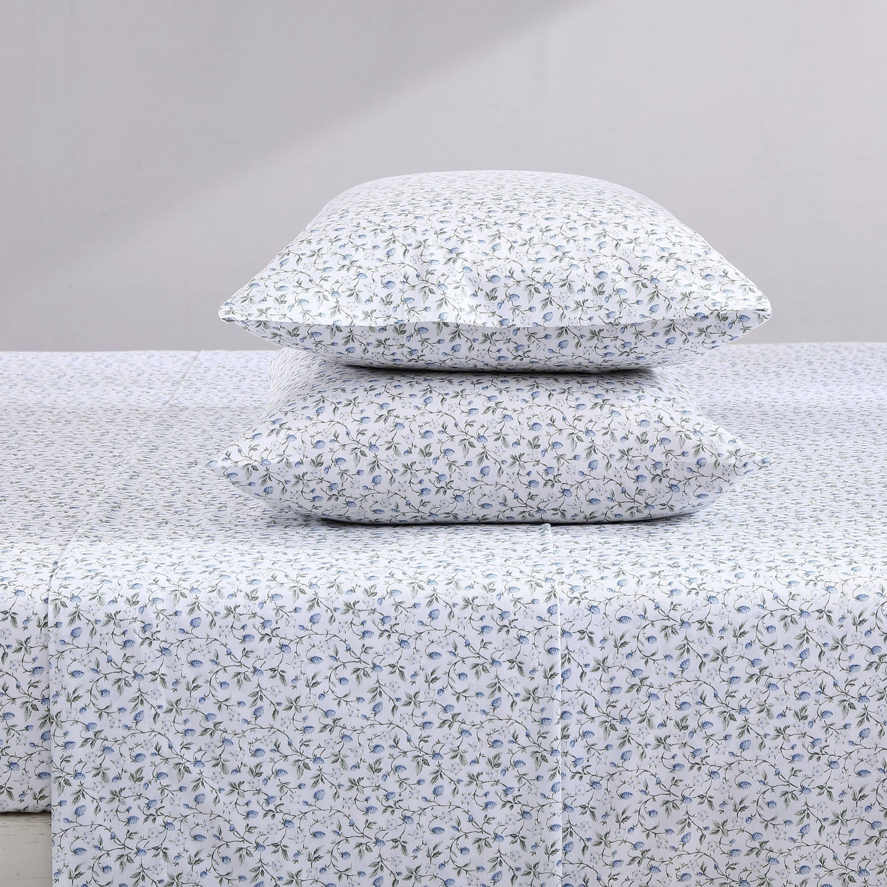 Bramble Vine 100% Cotton 300 Thread Count Sateen- 4 Piece- Sheet Set