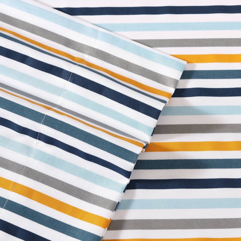 Vivid Stripe Ultra Soft Microfiber- 3 Piece- Sheet Set