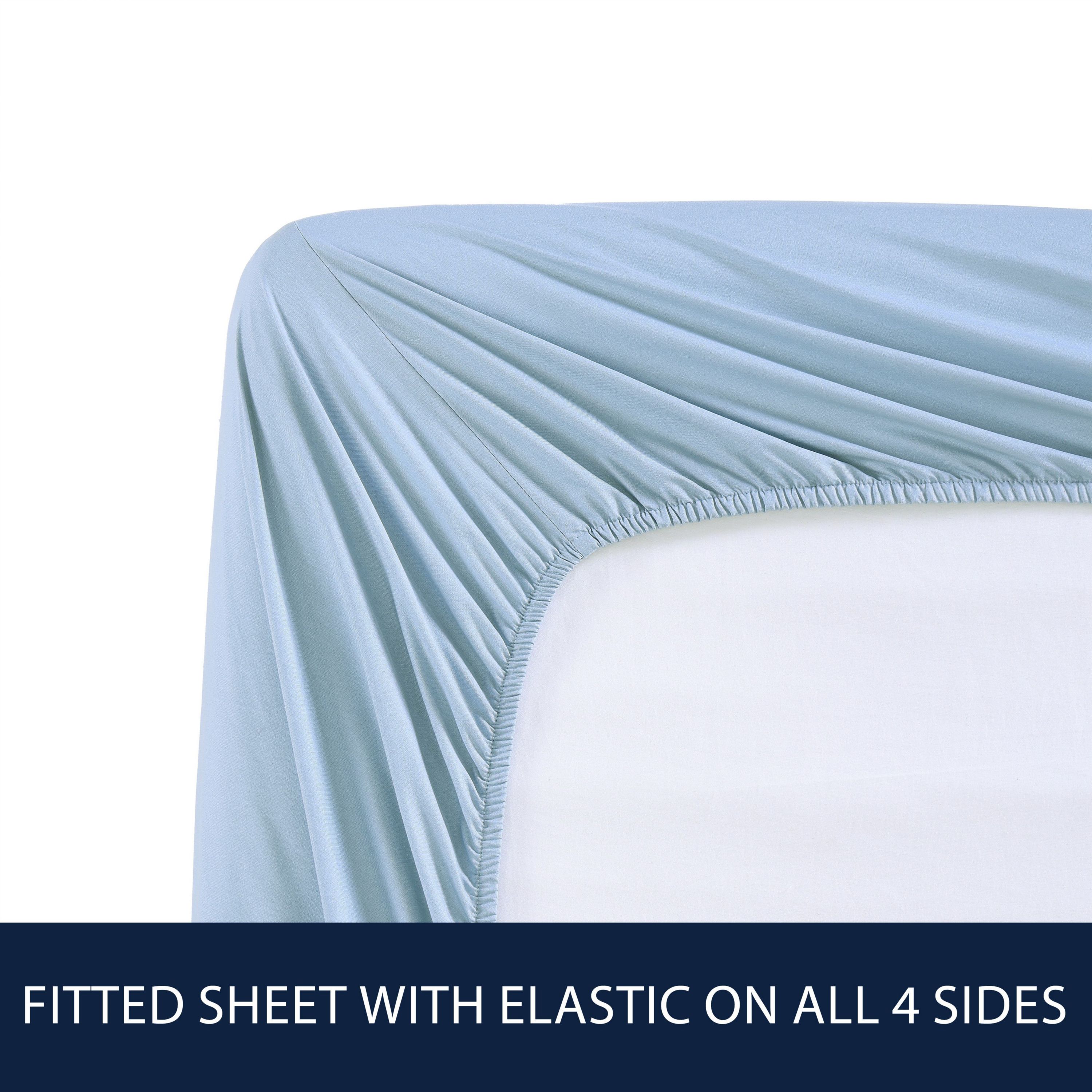Nautica Solid 100% Cotton Percale- 3 Piece- Sheet Set