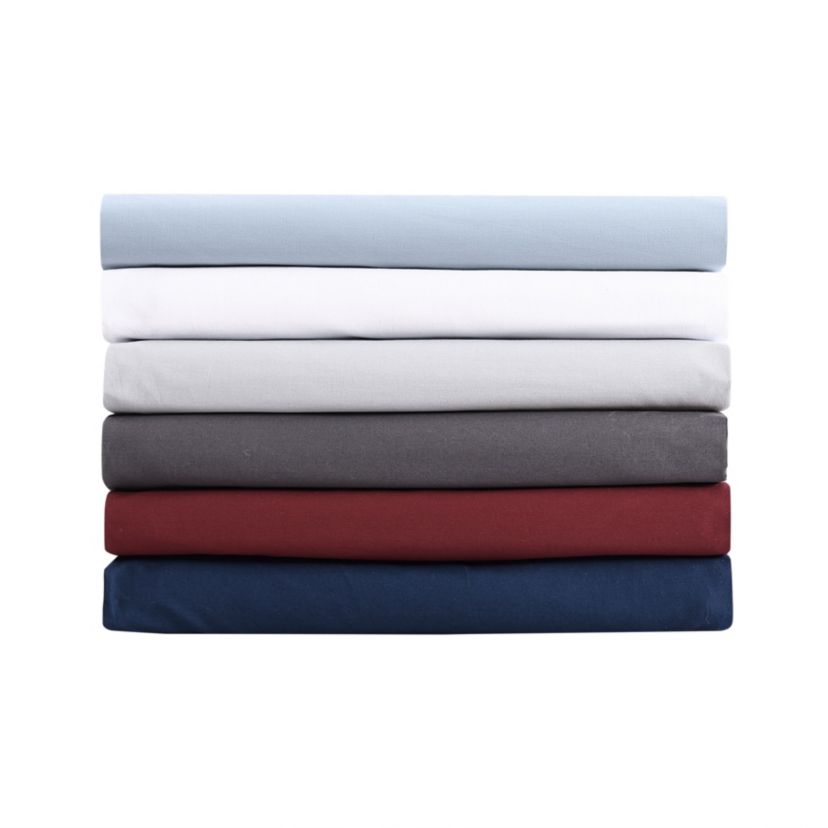 Nautica Solid 100% Cotton Percale- 3 Piece- Sheet Set