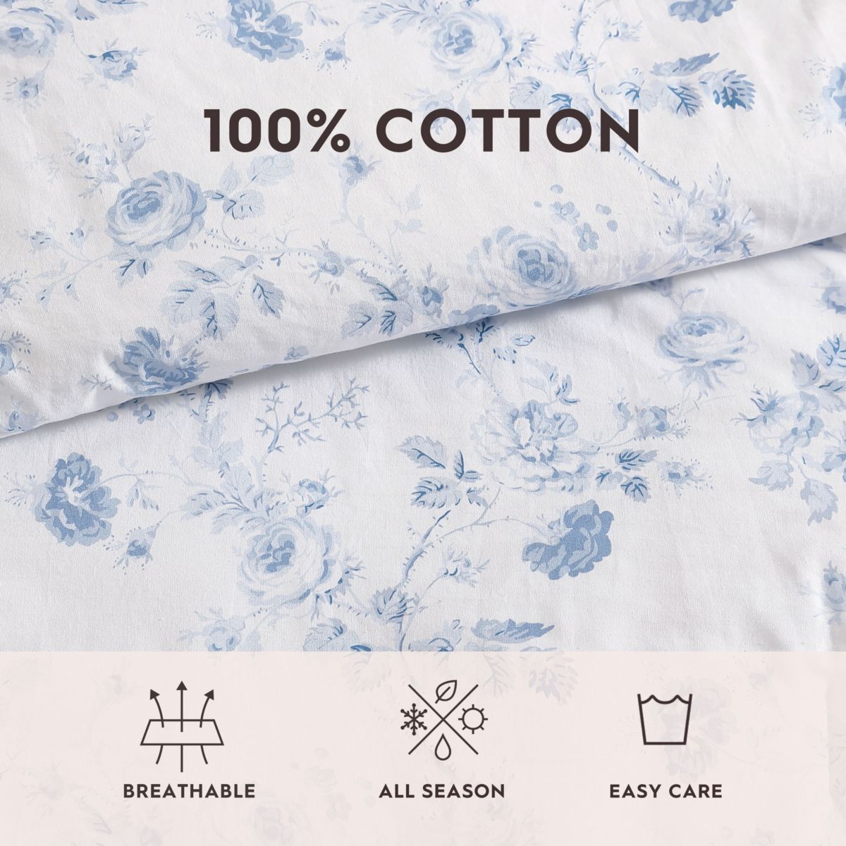 Belinda 100% Cotton- 3 Piece- Comforter Bedding Set