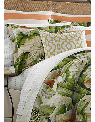 King Medium Green Details about   Tommy Bahama Palmiers Comforter Set 