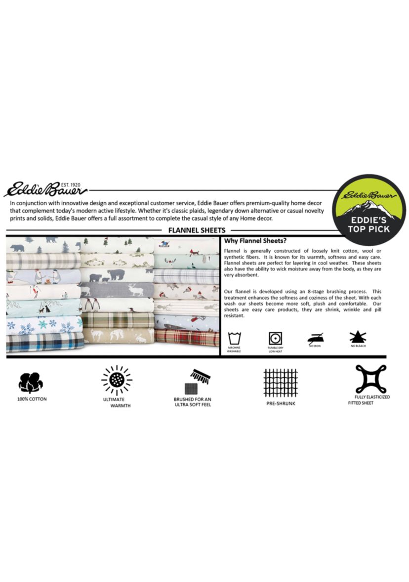Bear Family Flannel Sheet Set 