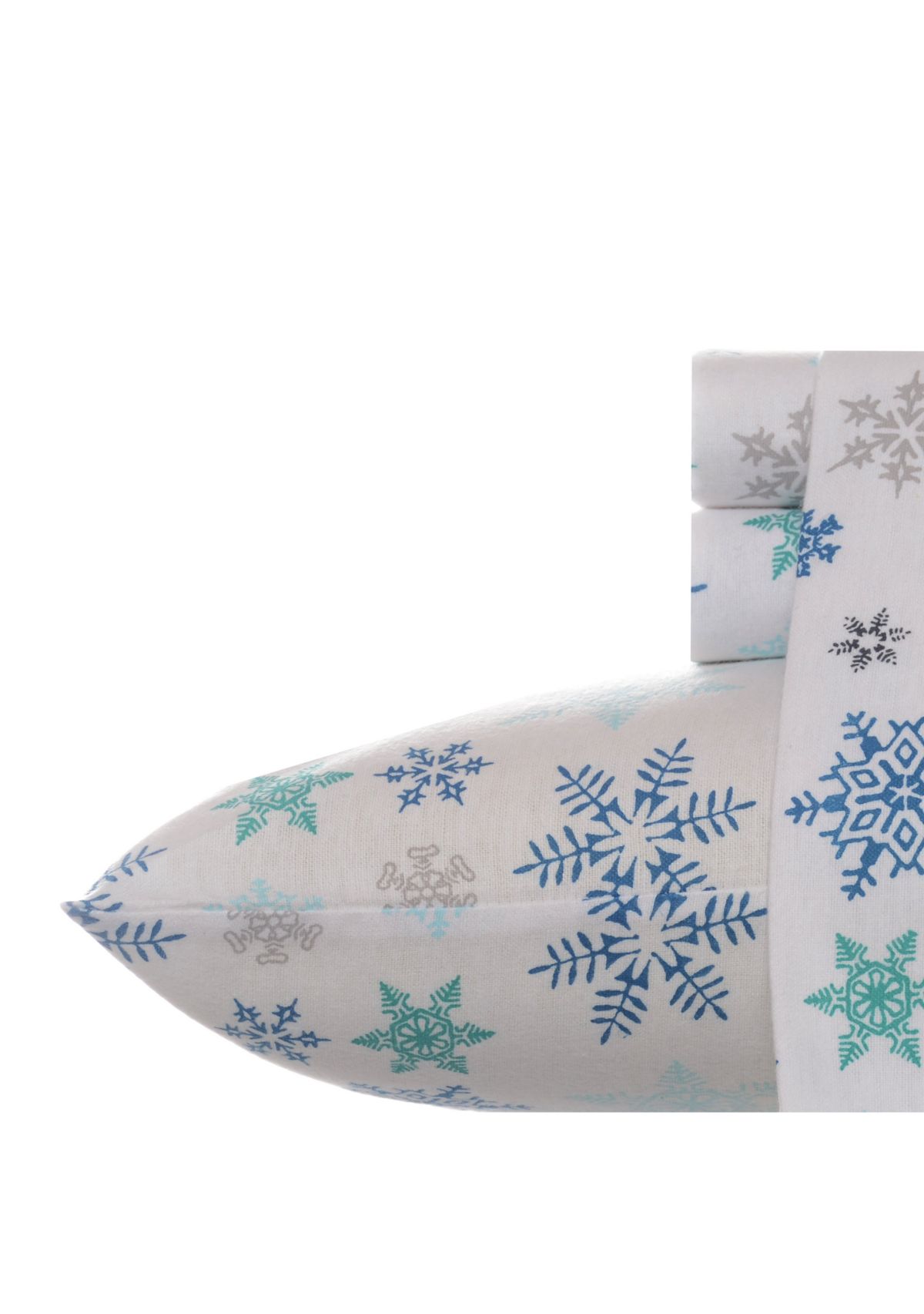 Tossed Snowflake Flannel Sheet Set 