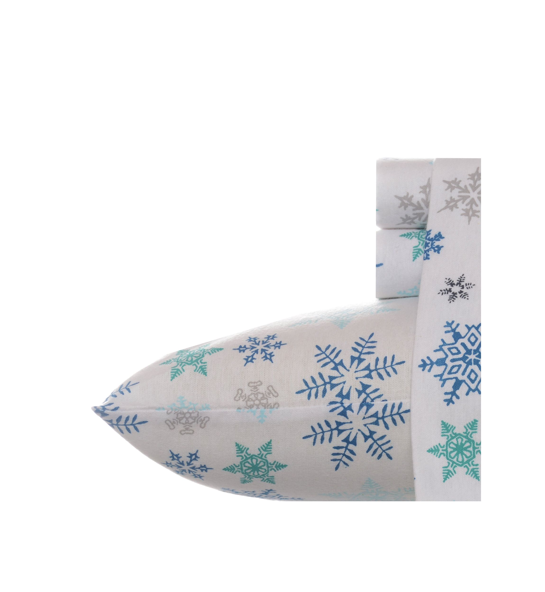 Tossed Snowflake Flannel Sheet Set 