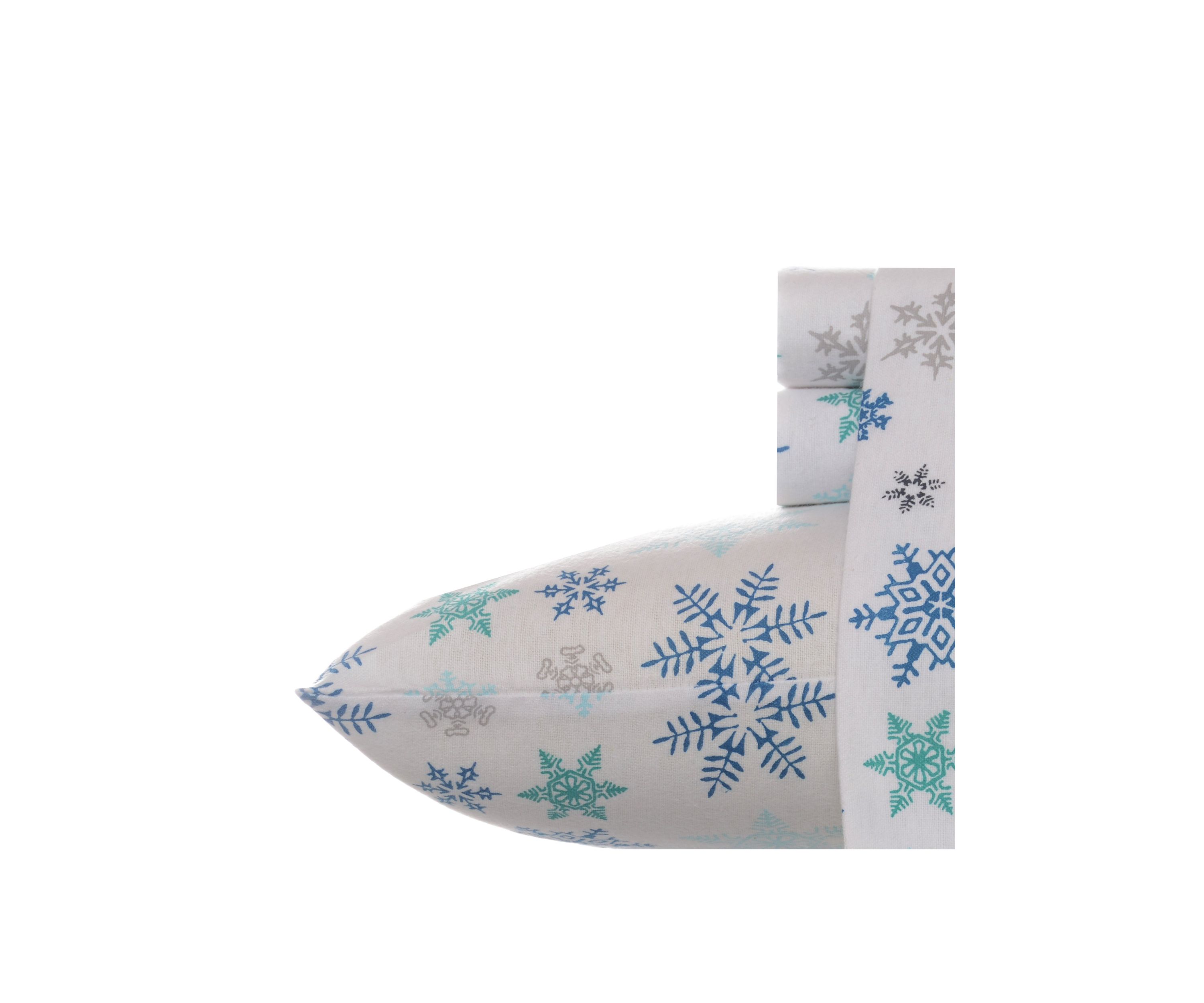 Tossed Snowflake Flannel Sheet Set 