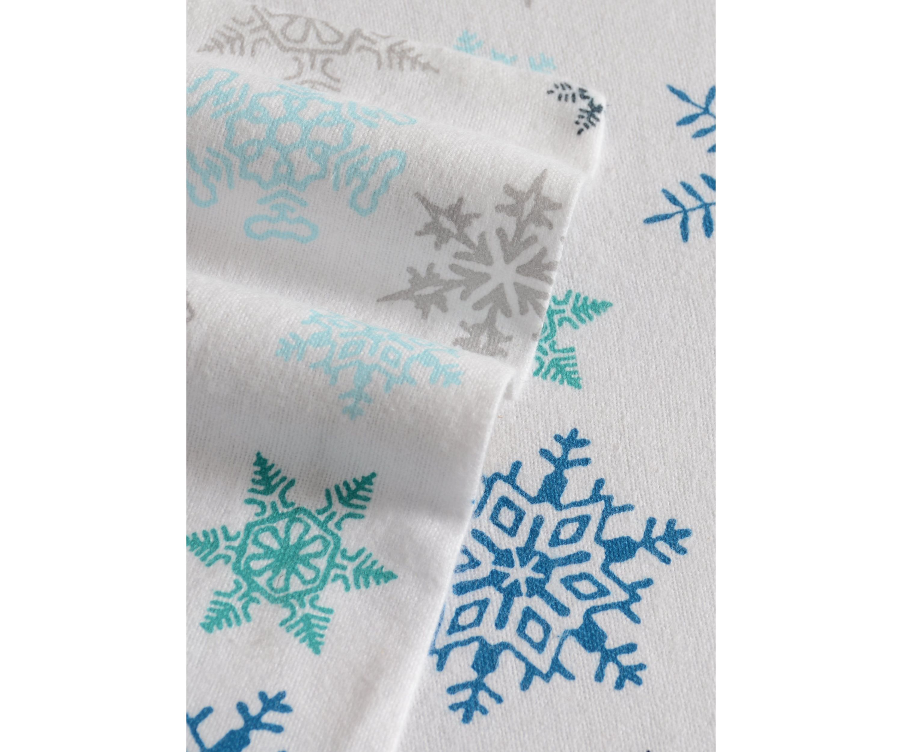Tossed Snowflake Flannel Sheet Set 