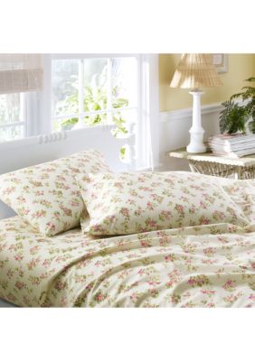 Laura Ashley Sheets Adorned with allover blue floral design on a crisp ...