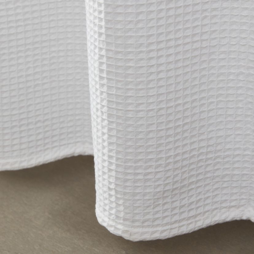 Waffle Solid White Shower Curtain-1 Piece