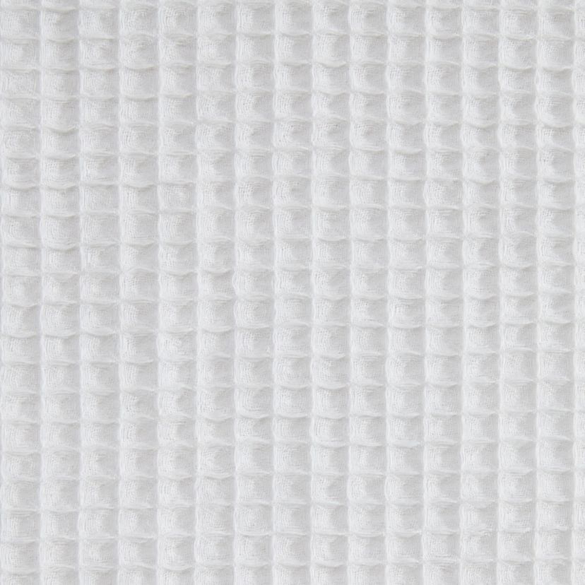 Waffle Solid White Shower Curtain-1 Piece