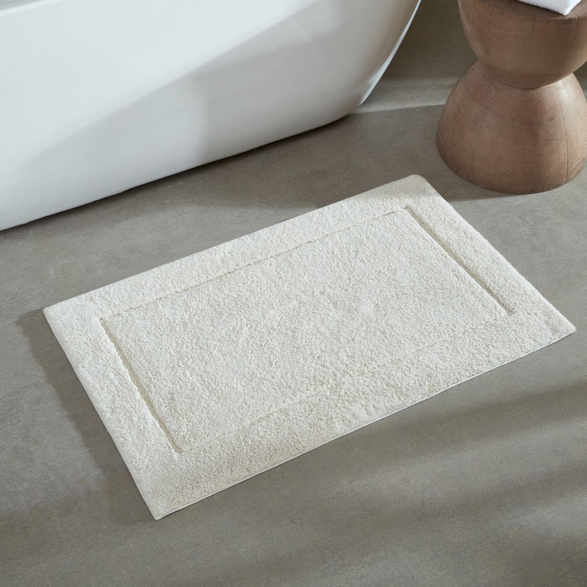 Essence Solid White Bath Rug Set-2 Piece