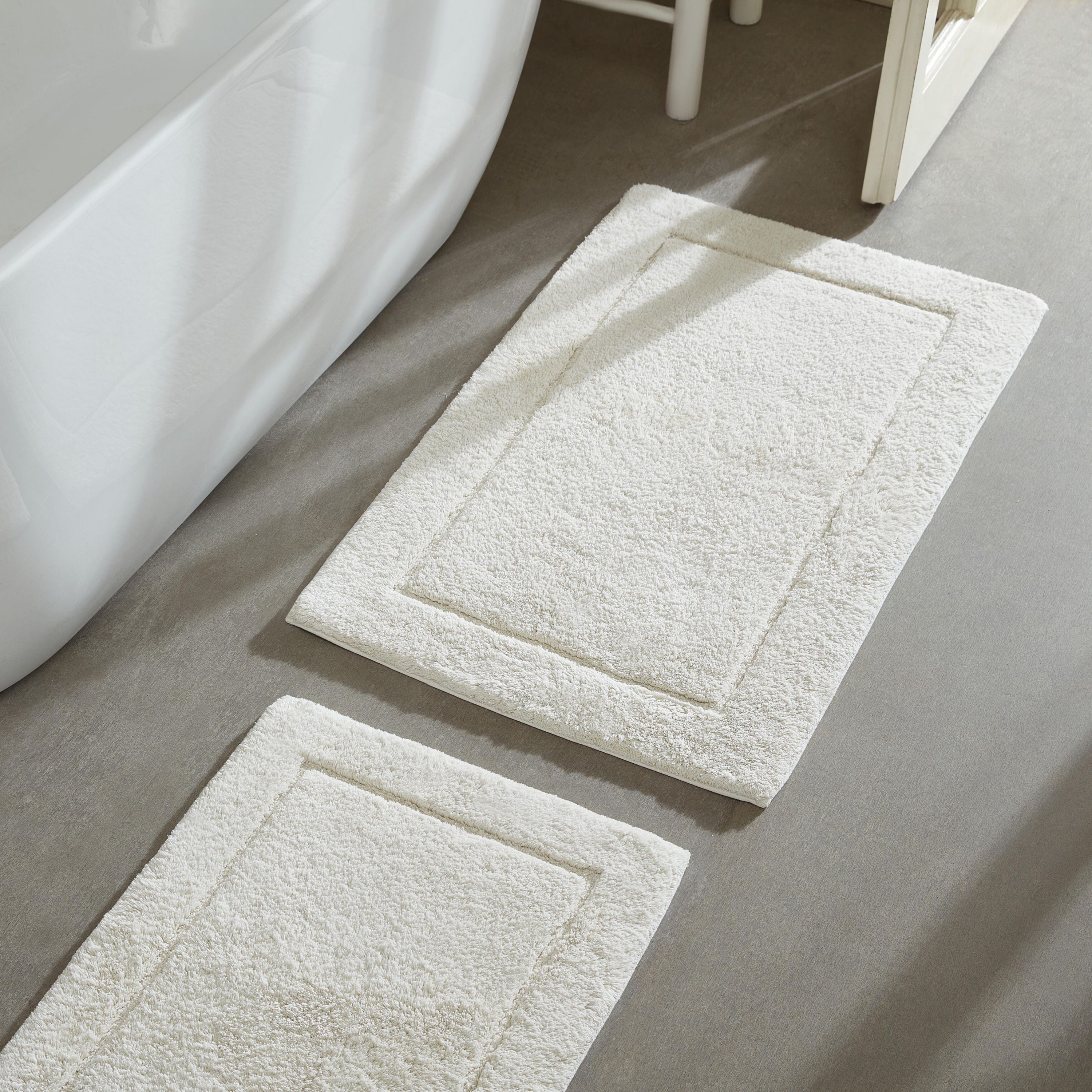 Essence Solid - Grey  Bath Rug Set-2 Piece