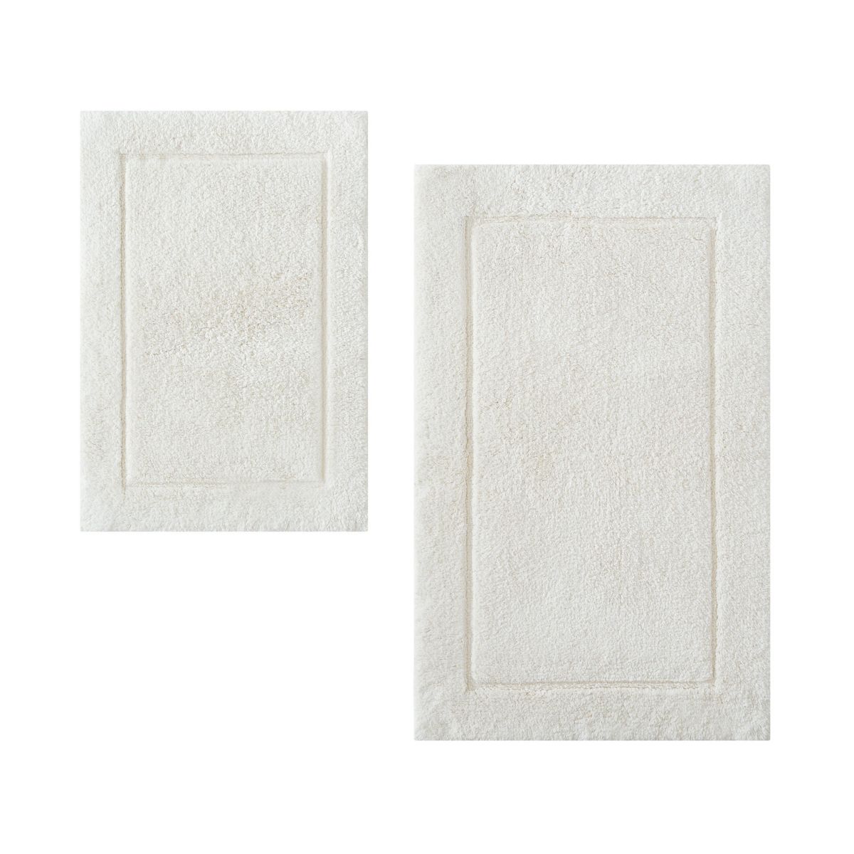 Essence Solid White Bath Rug Set-2 Piece