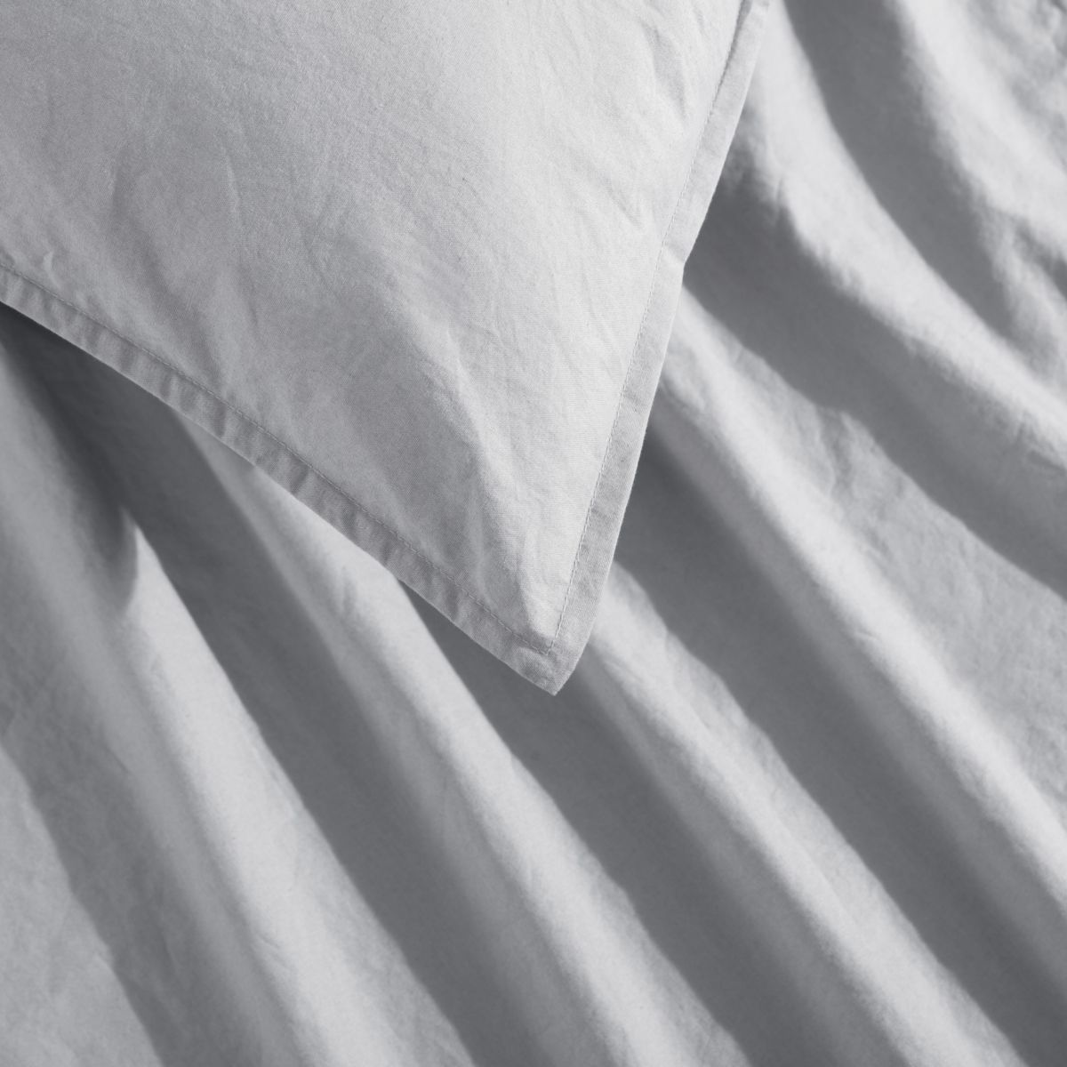 Washed Percale Grey King Comforter-Sham Set-3 Piece