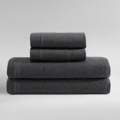Calvin Klein Modern Cotton Melange - Blue Queen Sheet Set-4 Piece, Grey