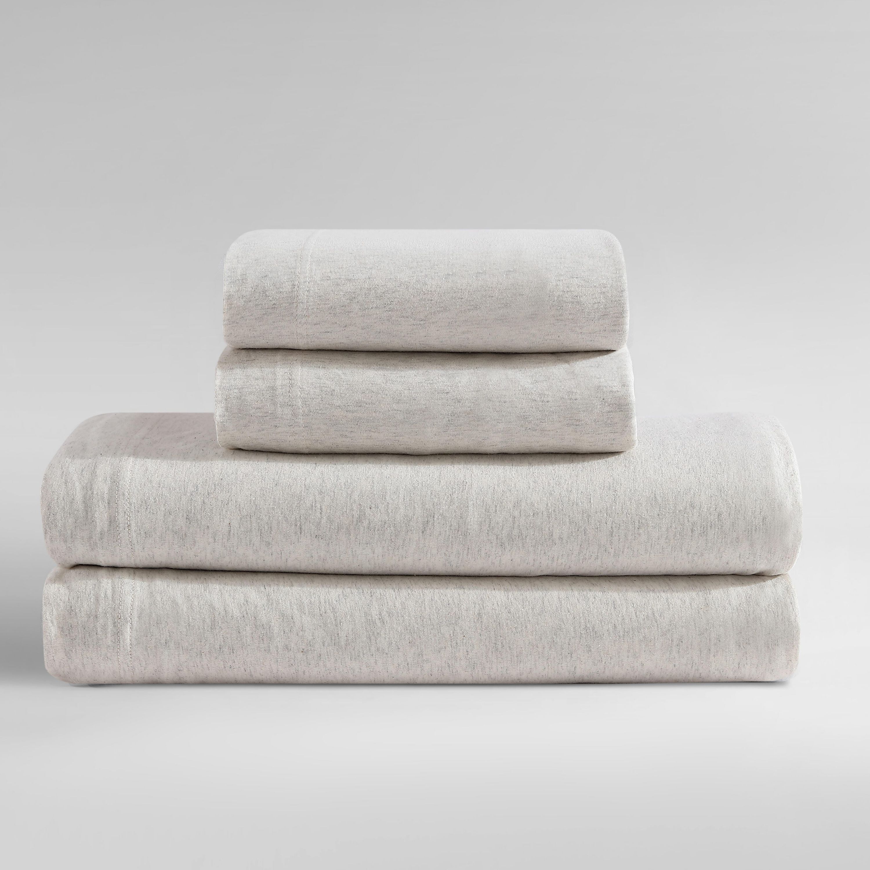 Modern Cotton Melange Natural Queen Sheet Set-4 Piece