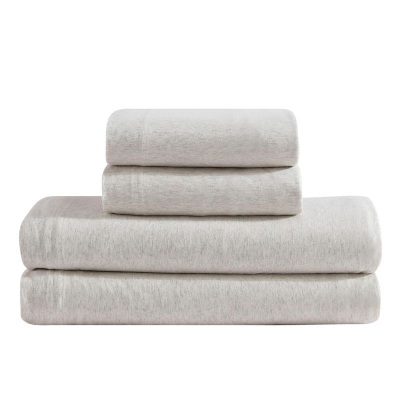 Modern Cotton Melange Natural Queen Sheet Set-4 Piece
