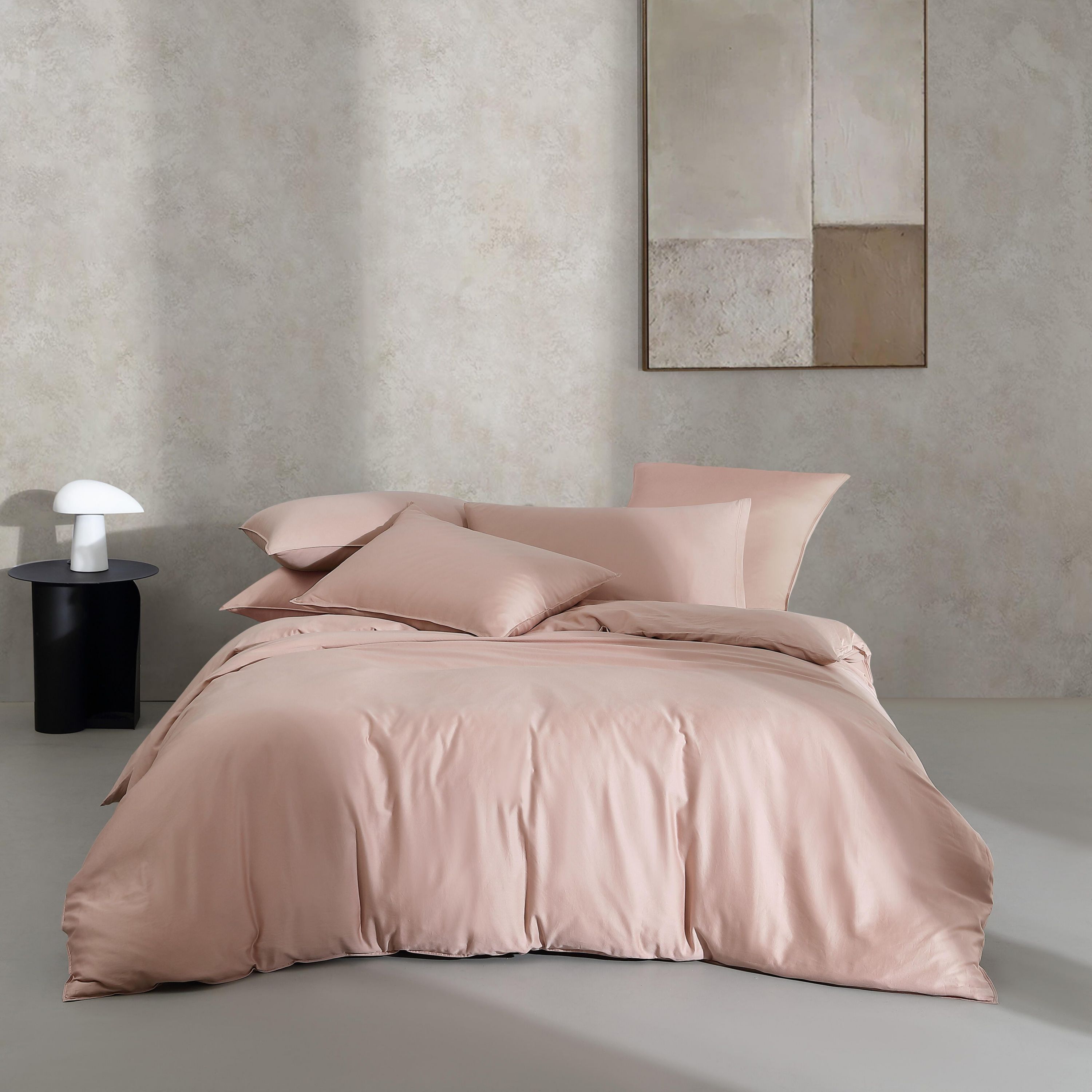 Organic Earth Solid Brown King Duvet Cover Set-3 Piece