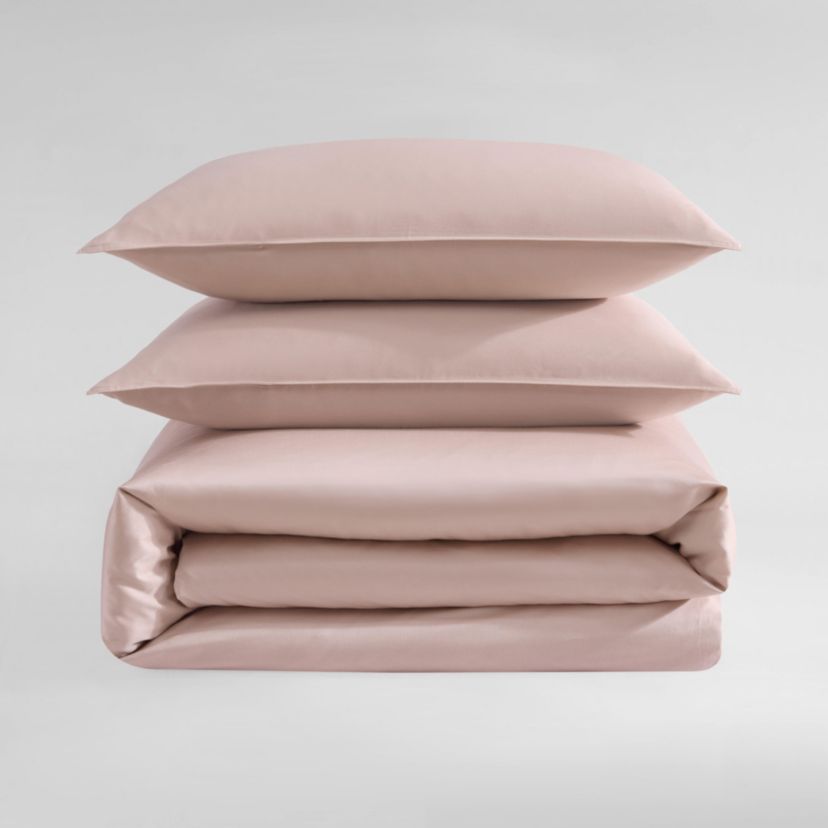 Organic Earth Solid Brown King Duvet Cover Set-3 Piece