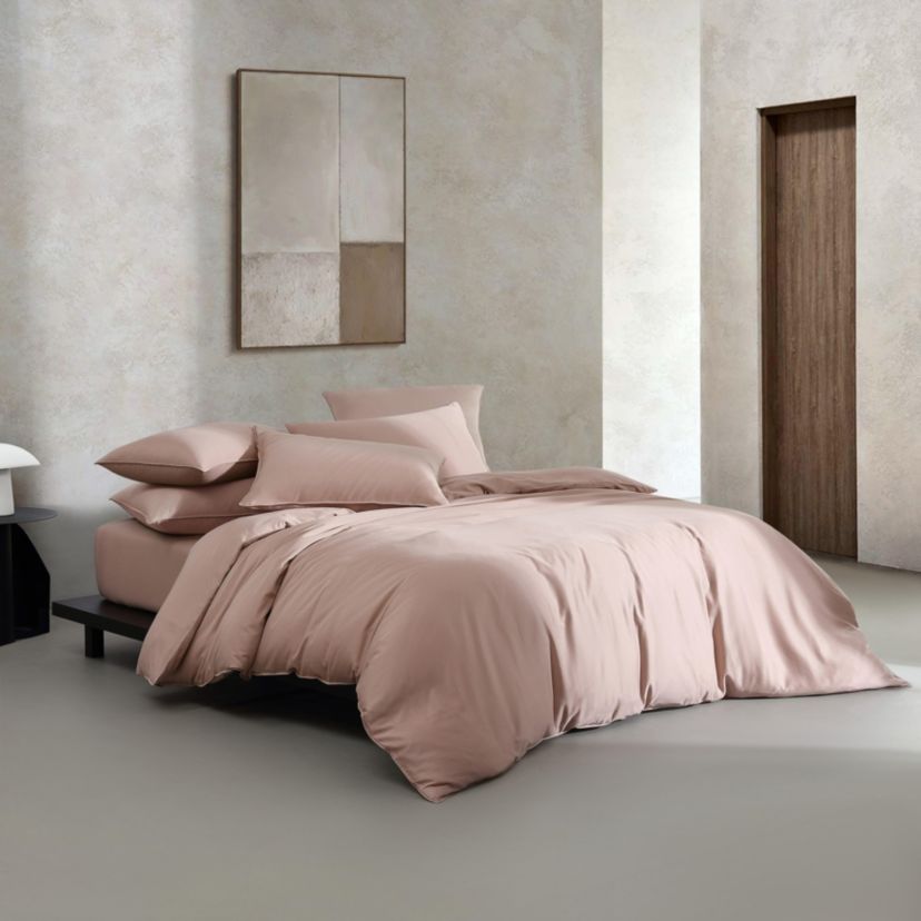 Organic Earth Solid Brown King Duvet Cover Set-3 Piece