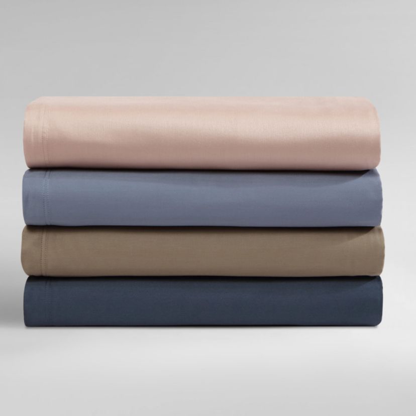 Organic Earth Solid Blue Queen Sheet Set-4 Piece