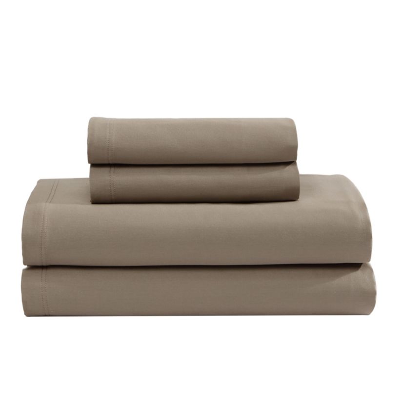 Organic Earth Solid Blue Queen Sheet Set-4 Piece
