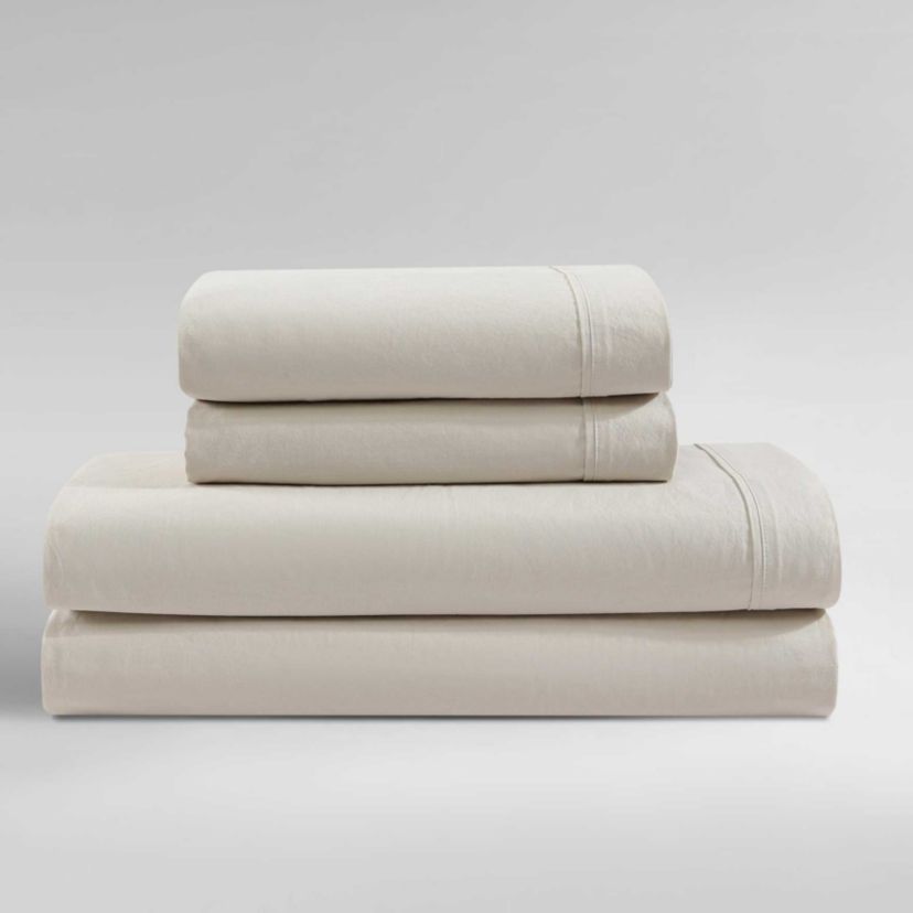 Washed Percale Cotton Sheet Set