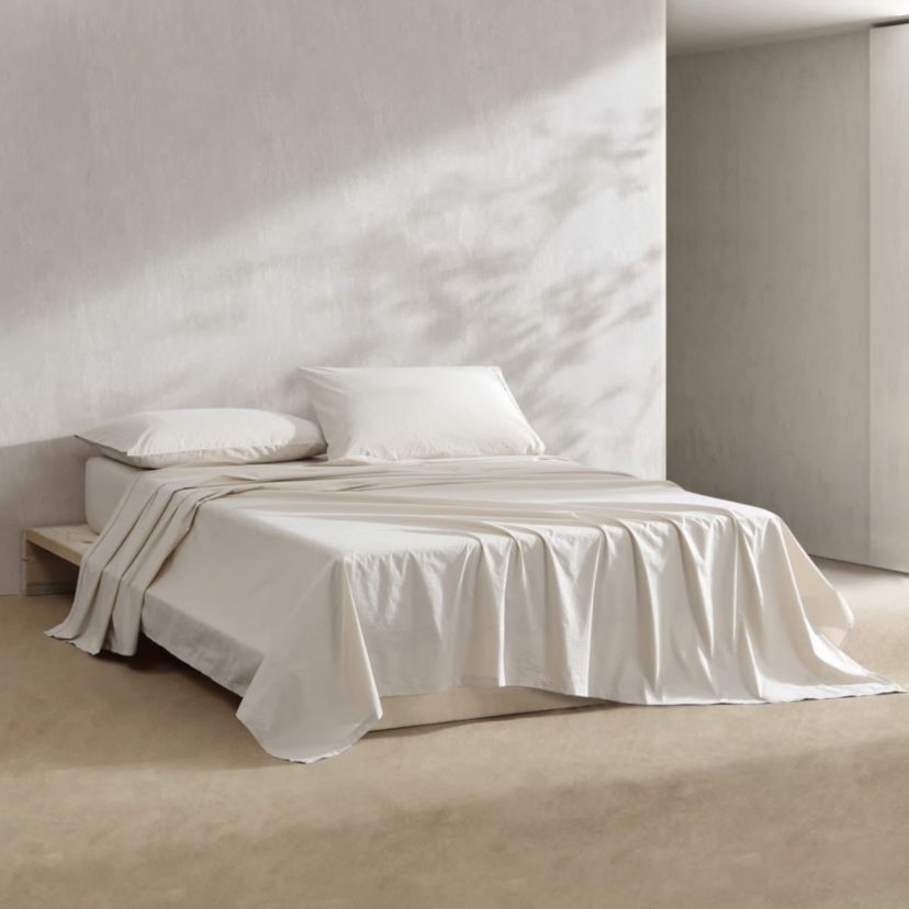 Washed Percale Cotton Sheet Set