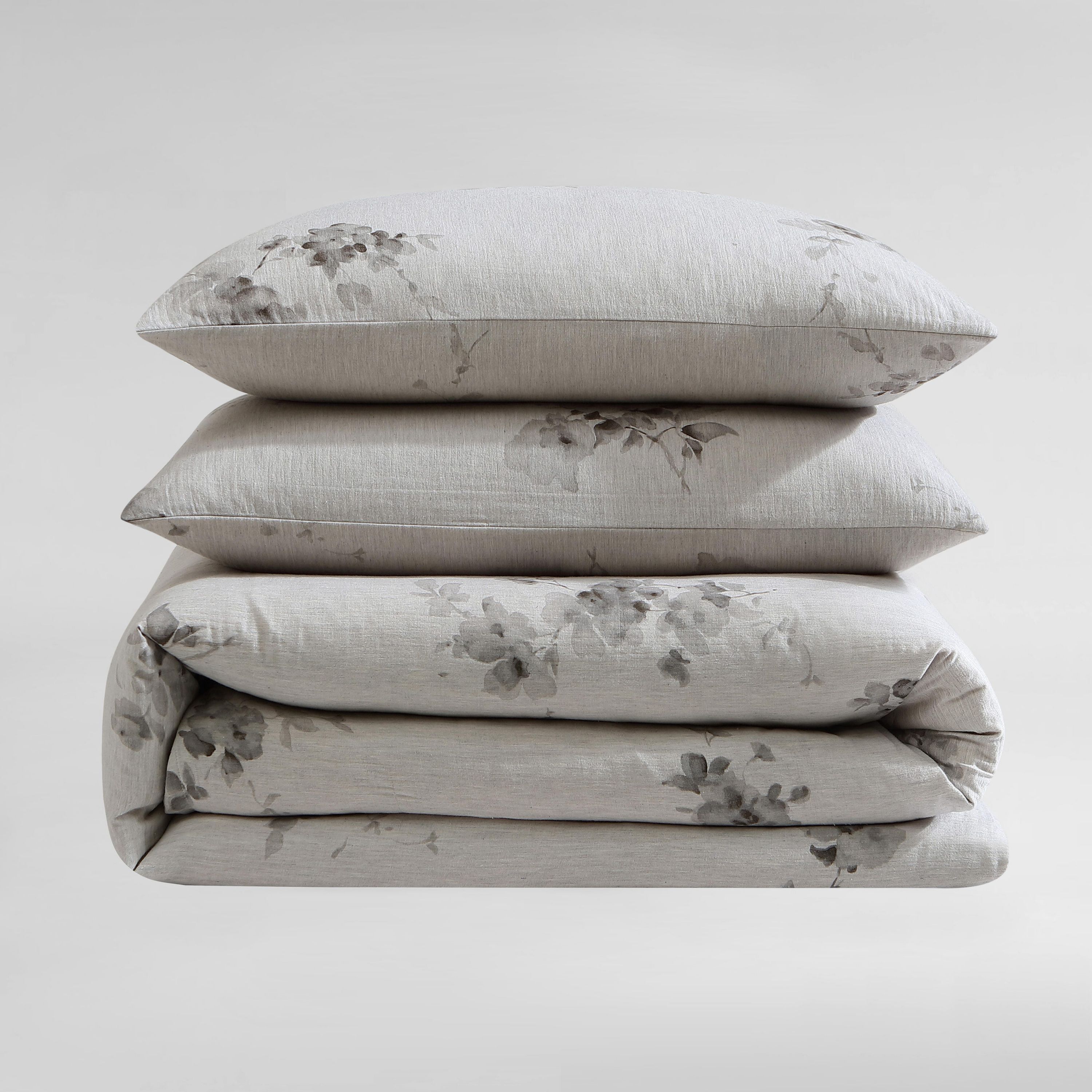 Aquarelle Floral - Brown Queen Comforter-Sham Set-3 Piece