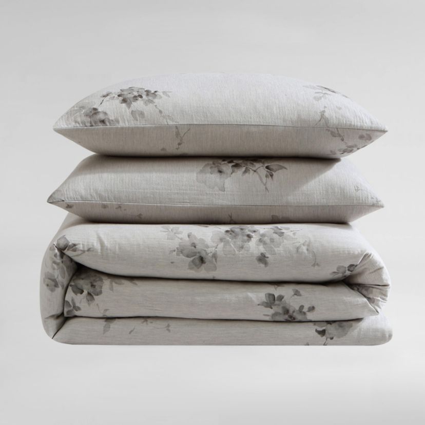 Aquarelle Floral - Brown Queen Comforter-Sham Set-3 Piece