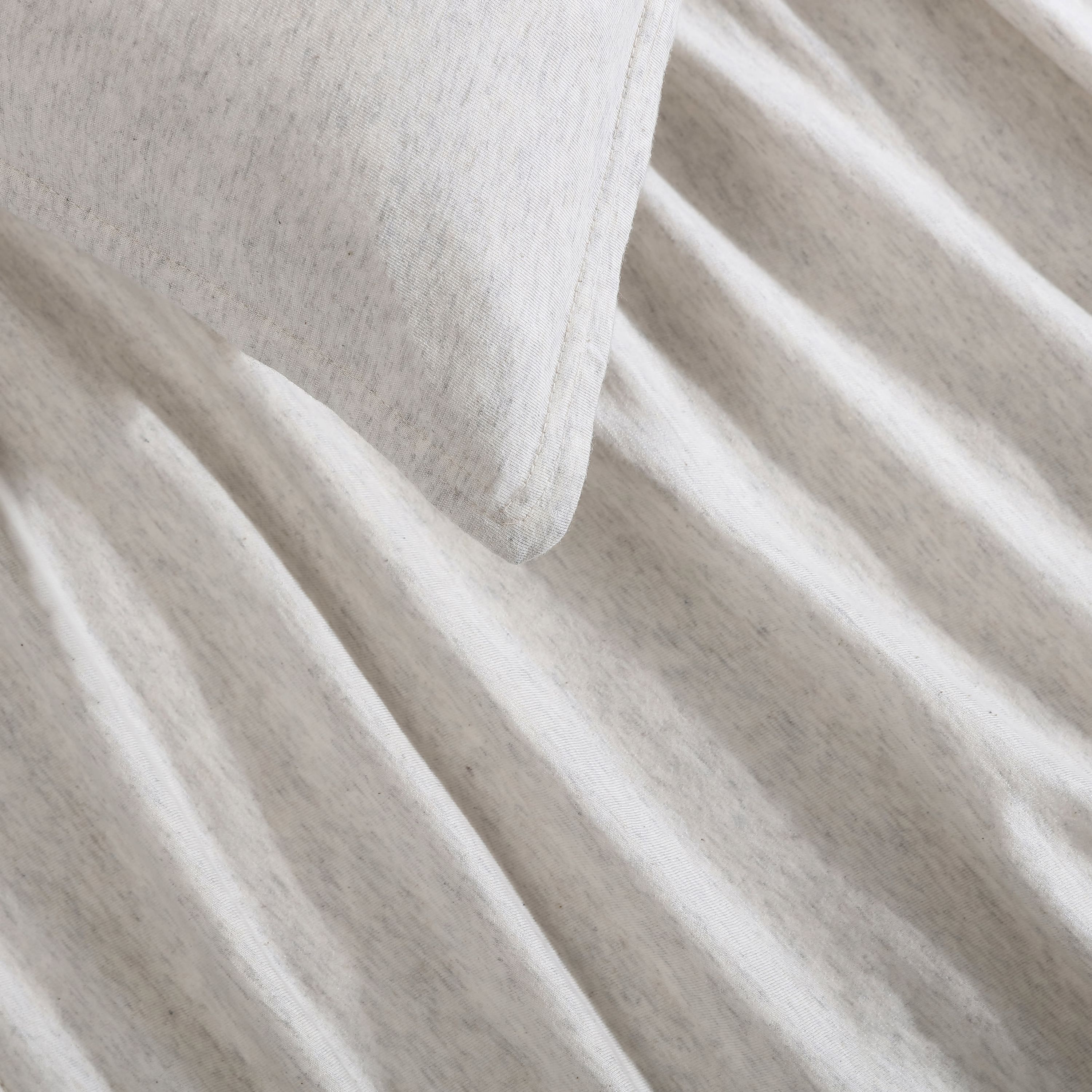 Modern Cotton Melange Natural Queen Duvet Cover Set-3 Piece