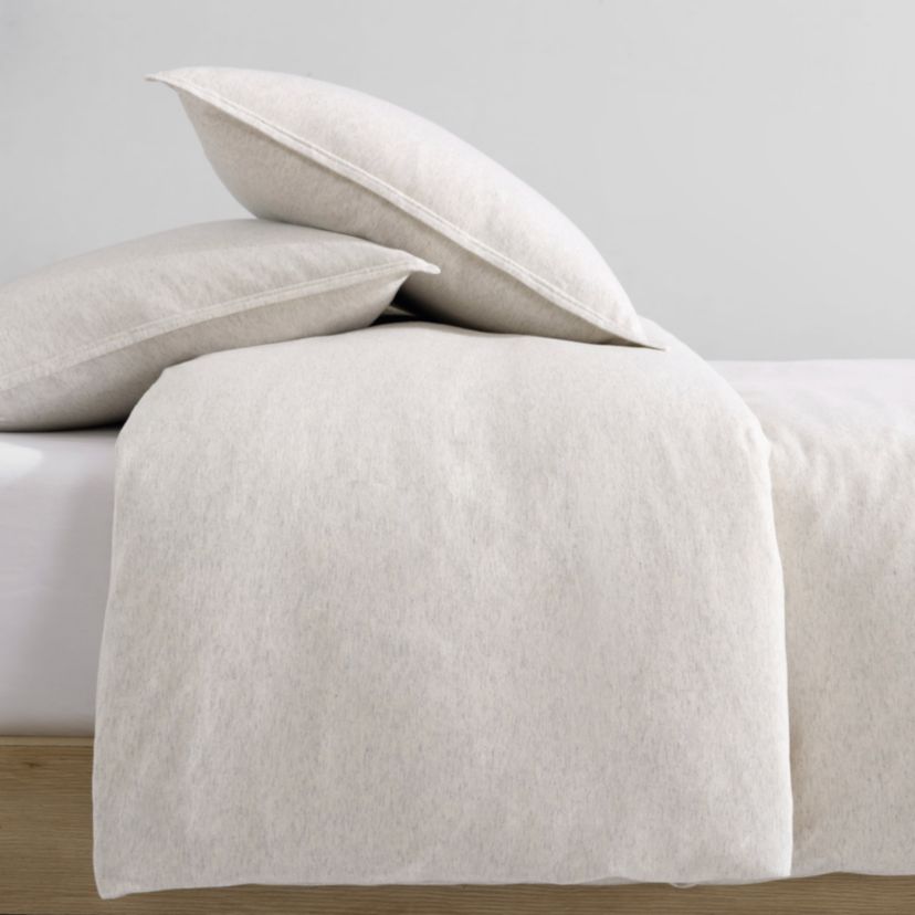 Modern Cotton Melange Natural Queen Duvet Cover Set-3 Piece