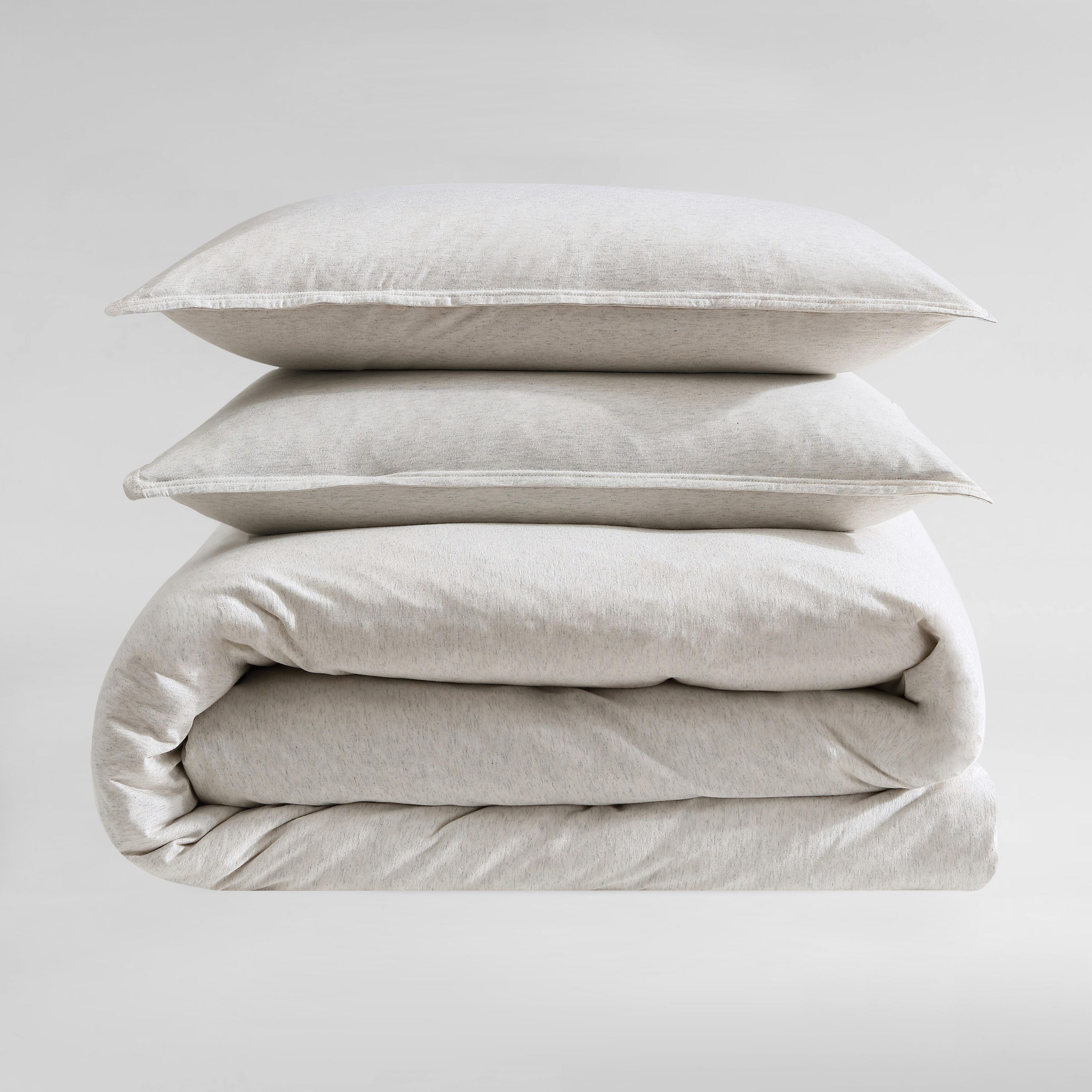 Modern Cotton Melange Natural Queen Duvet Cover Set-3 Piece