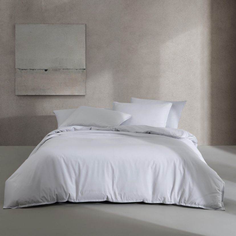 Naturals Solid - Blue Queen Duvet Cover Set-3 Piece