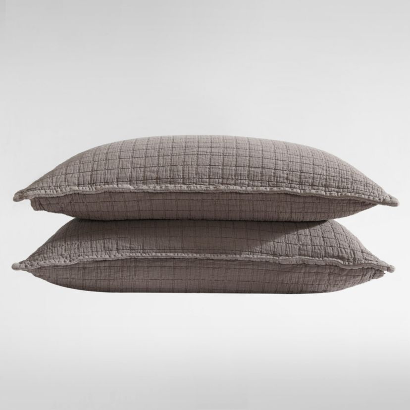 Essential Garment Washed Grey Standard Sham-1 Piece