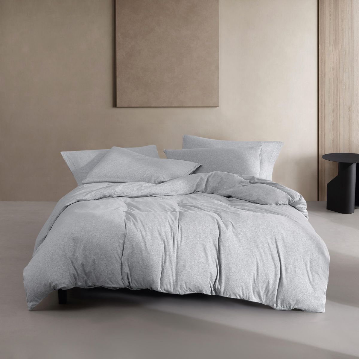 Modern Cotton Melange Natural Queen Comforter-Sham Set-3 Piece