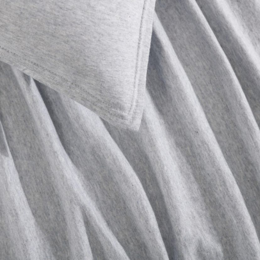 Modern Cotton Melange Grey King Comforter-Sham Set-3 Piece