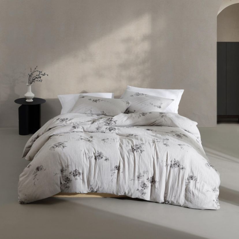 Aquarelle Floral - Brown Queen Duvet Cover Set-3 Piece