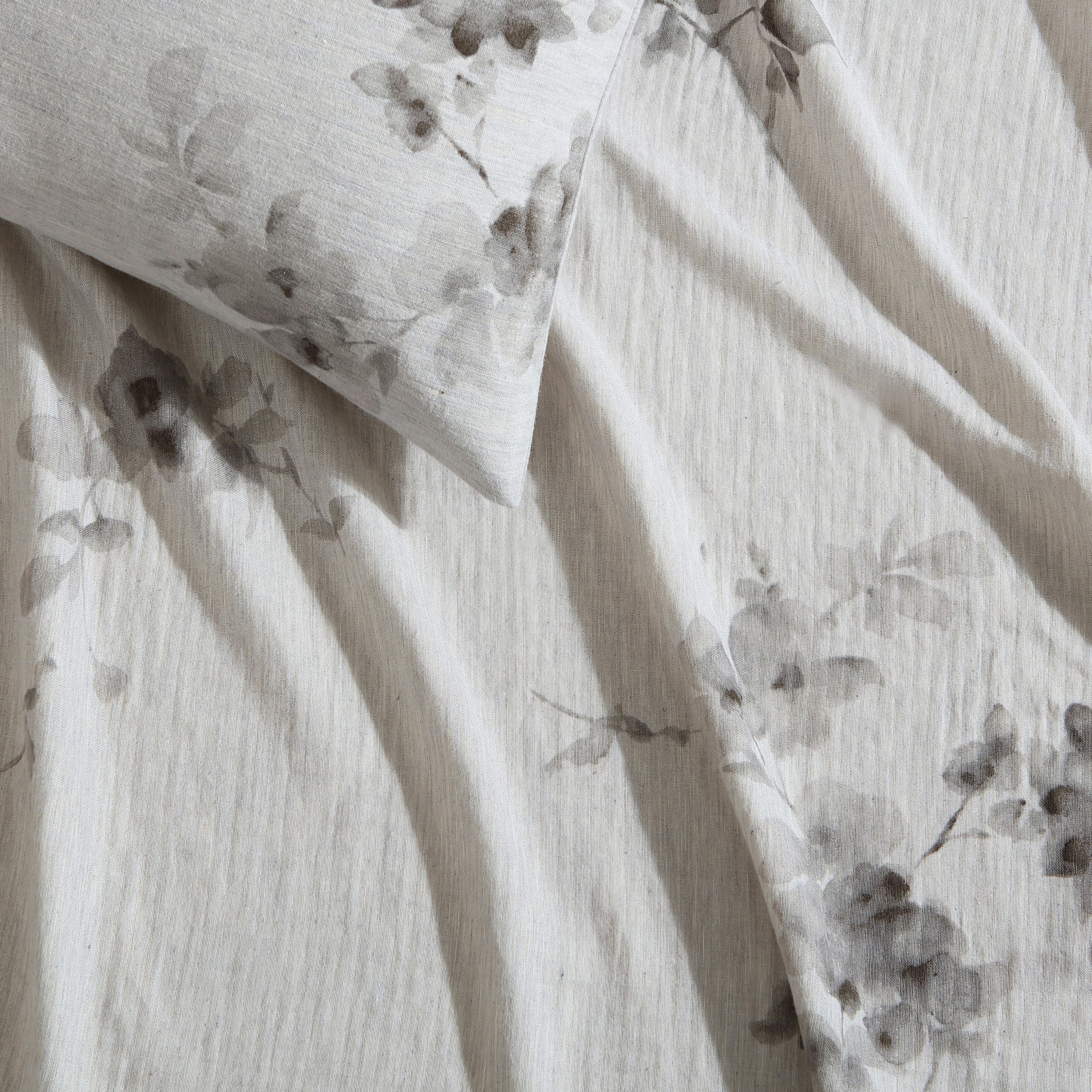 Aquarelle Floral - Brown Queen Duvet Cover Set-3 Piece
