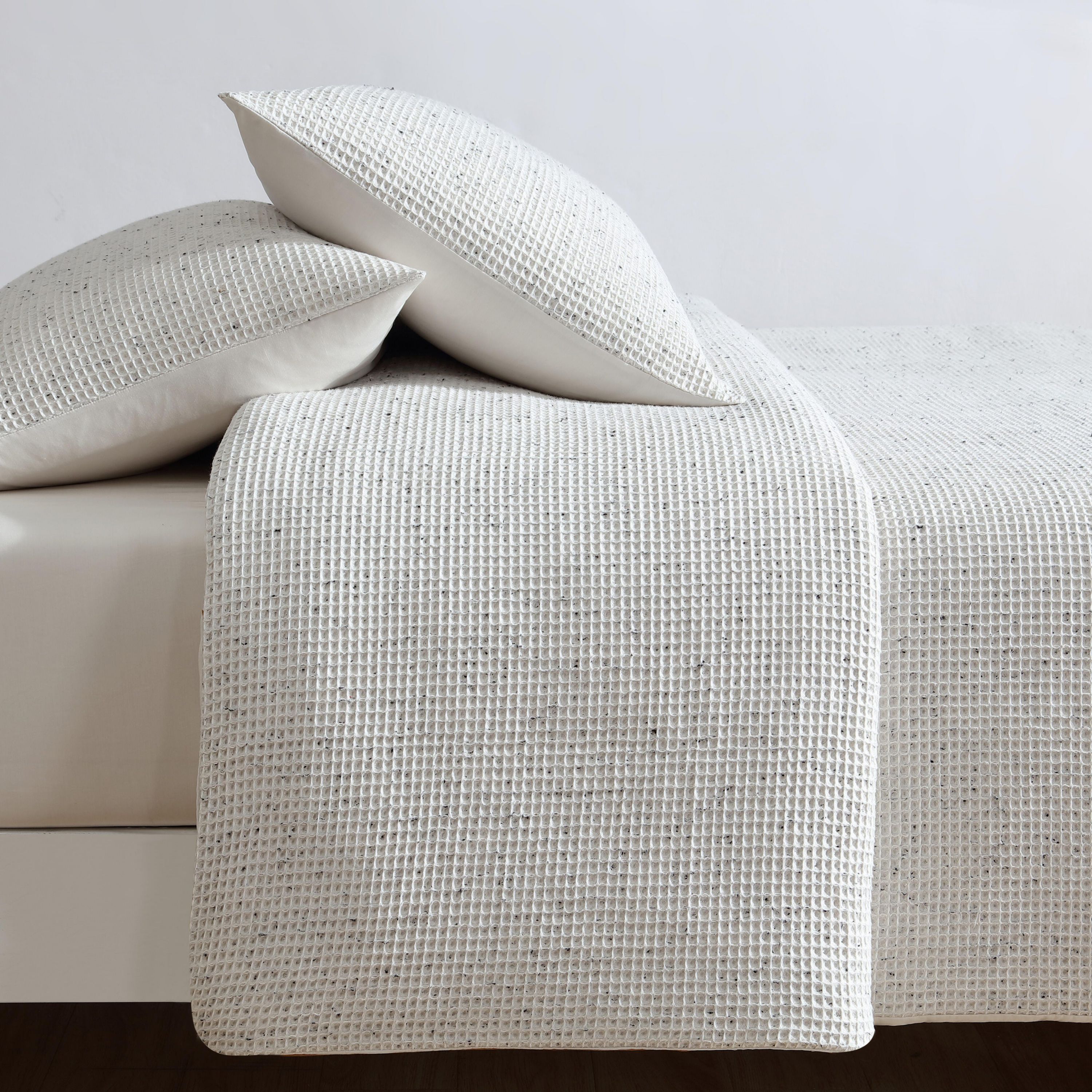 Speckled Waffle Natural King Duvet Cover Set-3 Piece