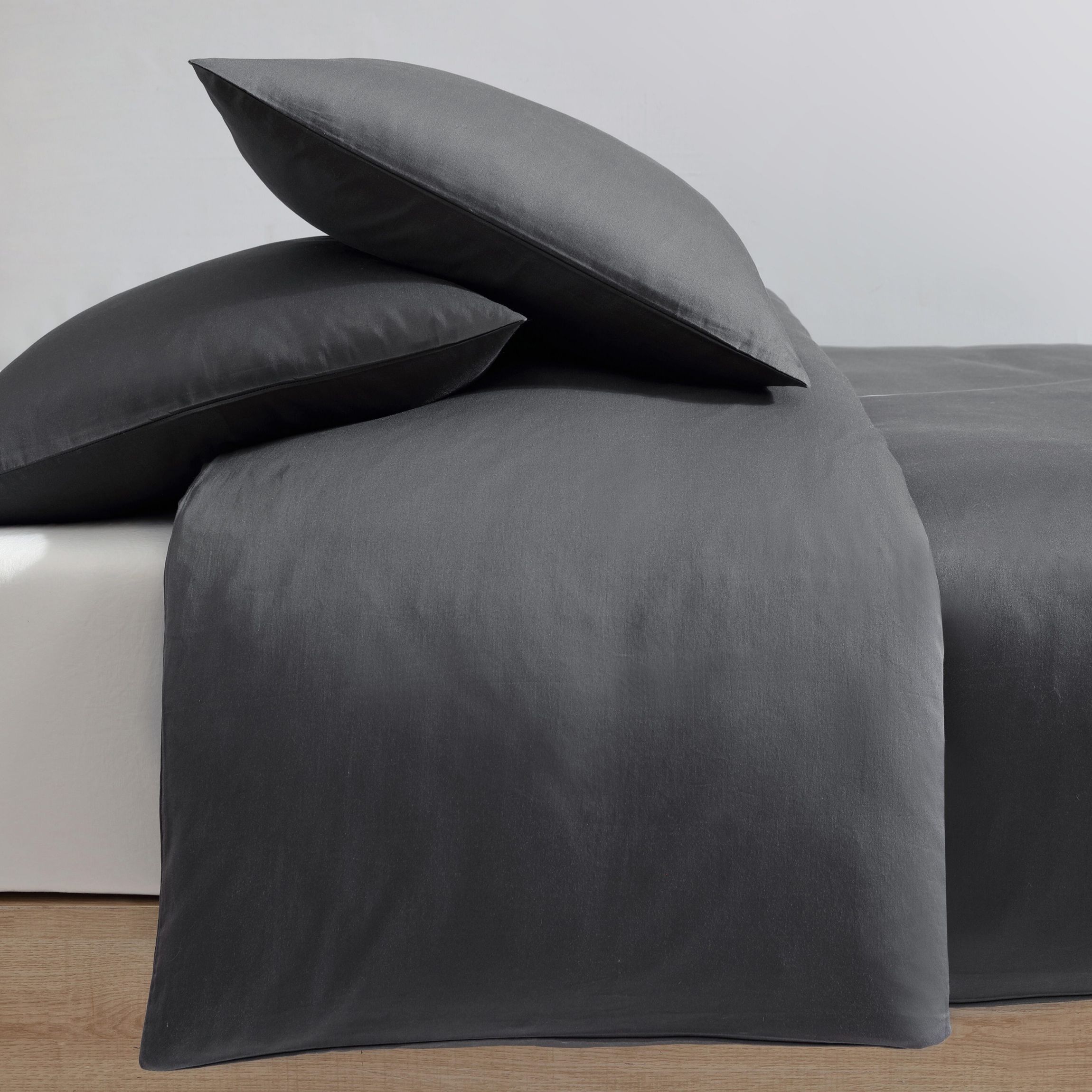 Orchid Charcoal Queen Duvet Cover Set-3 Piece