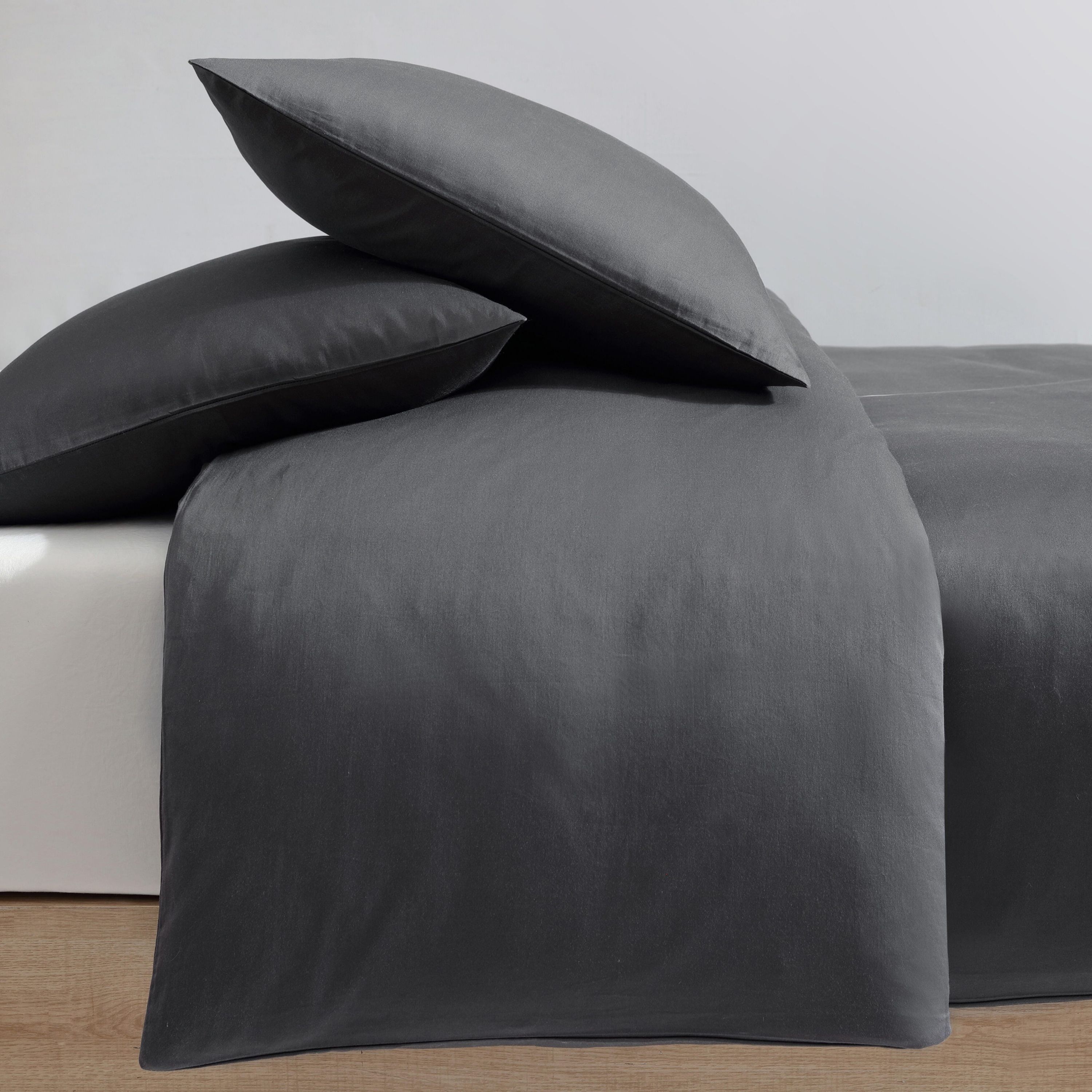 Orchid Charcoal Queen Duvet Cover Set-3 Piece