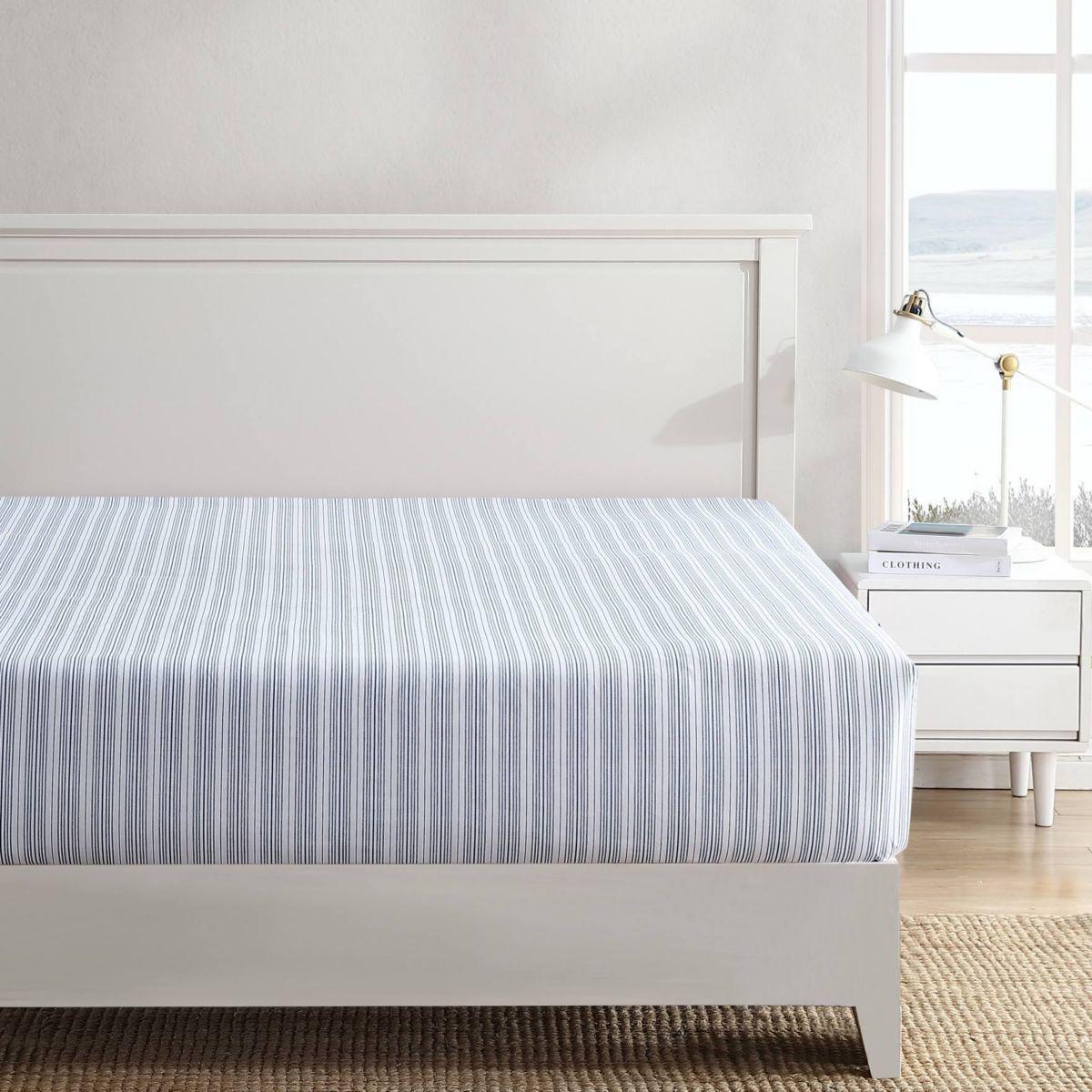 Nautica Beaux Stripe 100% Cotton Fitted Sheet