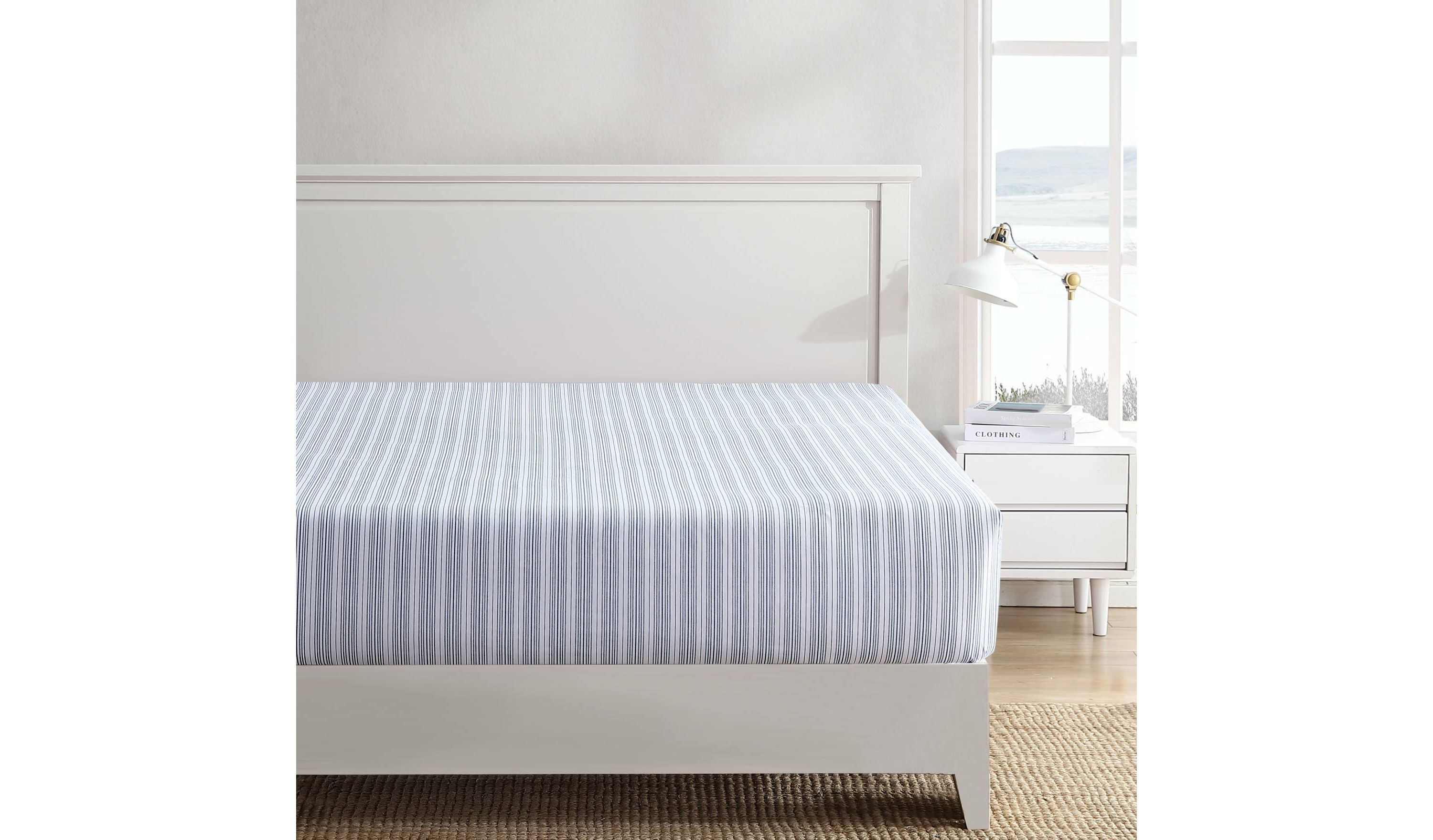 Nautica Beaux Stripe 100% Cotton Fitted Sheet
