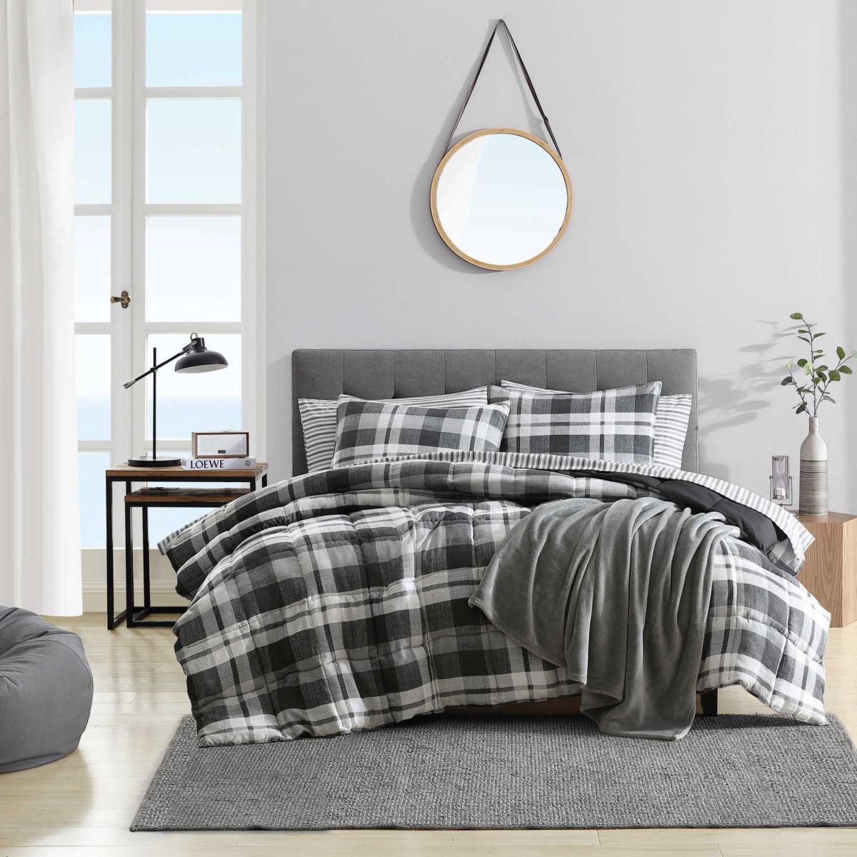 Crossview Plaid Microsuede Comforter-Sham Set