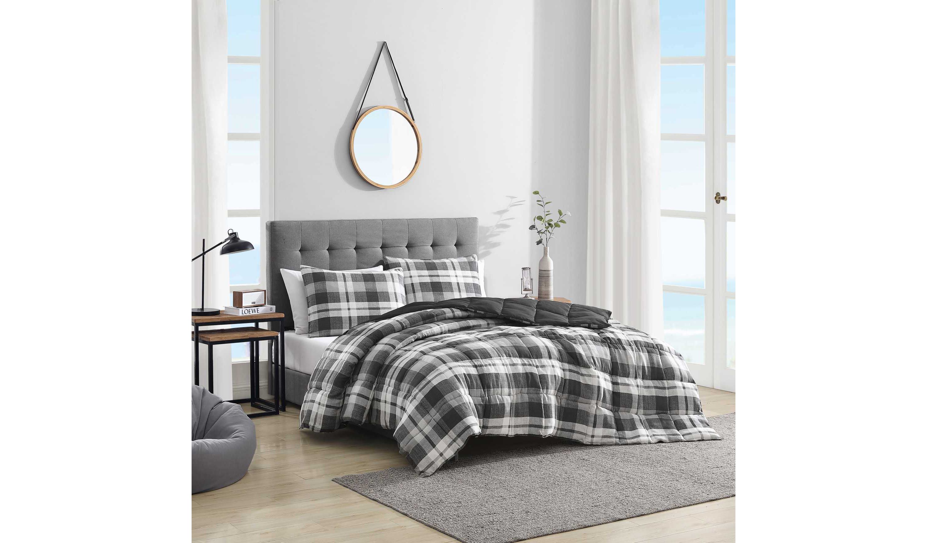 Crossview Plaid Microsuede Comforter-Sham Set