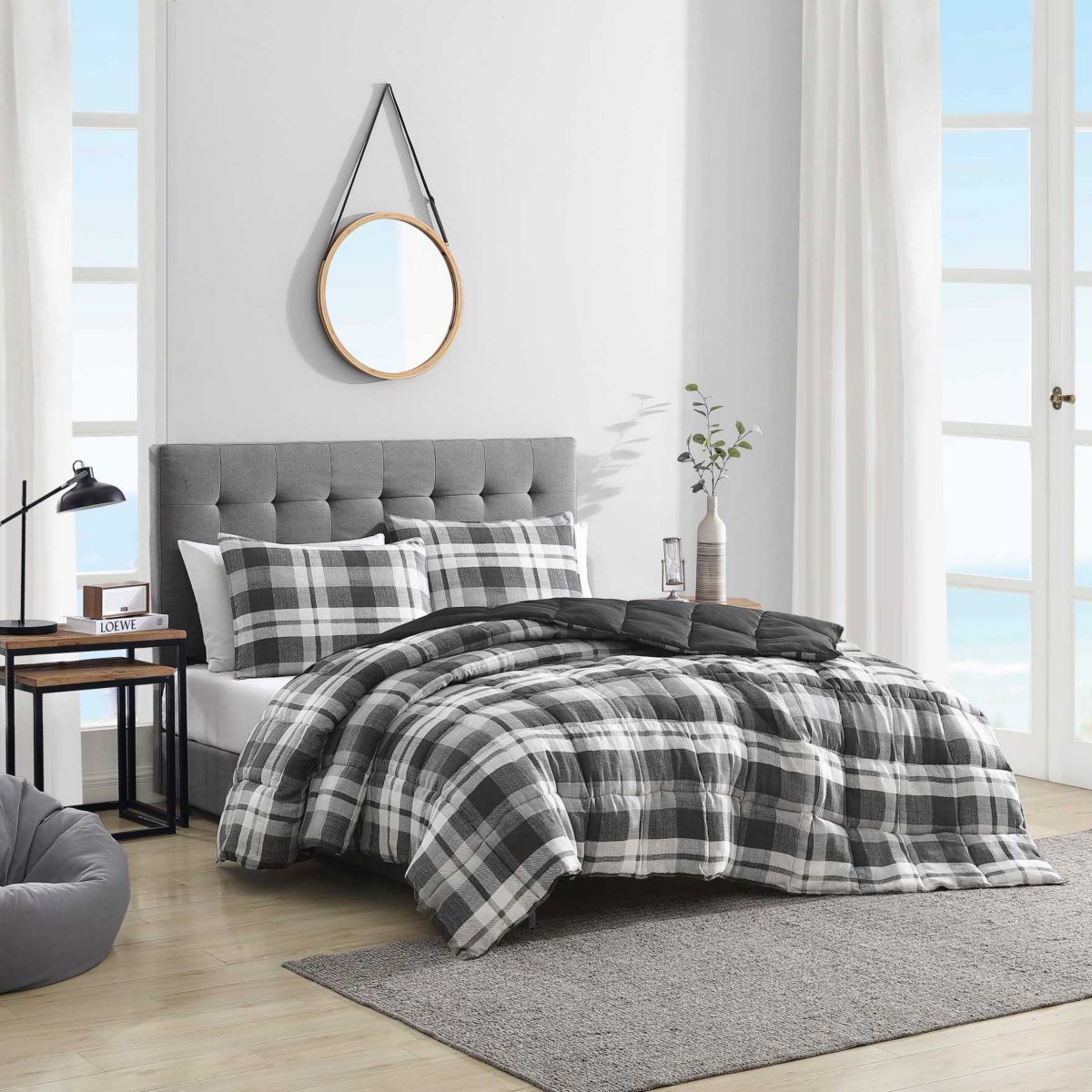 Crossview Plaid Microsuede Comforter-Sham Set